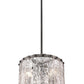 Z-Lite Glacier 13" 3-Light Matte Black Pendant Light With Clear Glass Shade