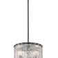 Z-Lite Glacier 13" 3-Light Matte Black Pendant Light With Clear Glass Shade