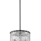 Z-Lite Glacier 13" 3-Light Matte Black Pendant Light With Clear Glass Shade