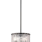 Z-Lite Glacier 13" 3-Light Matte Black Pendant Light With Clear Glass Shade