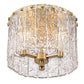 Z-Lite Glacier 13" 3-Light Modern Gold Flush Mount Lighting With Clear Glass Shade