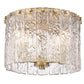 Z-Lite Glacier 13" 3-Light Modern Gold Flush Mount Lighting With Clear Glass Shade