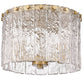 Z-Lite Glacier 13" 3-Light Modern Gold Flush Mount Lighting With Clear Glass Shade