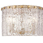 Z-Lite Glacier 13" 3-Light Modern Gold Flush Mount Lighting With Clear Glass Shade