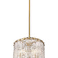 Z-Lite Glacier 13" 3-Light Modern Gold Pendant Light With Clear Glass Shade