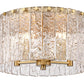 Z-Lite Glacier 17" 5-Light Modern Gold Flush Mount Lighting With Clear Glass Shade