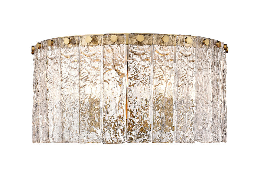 Z-Lite Glacier 17" 5-Light Modern Gold Flush Mount Lighting With Clear Glass Shade