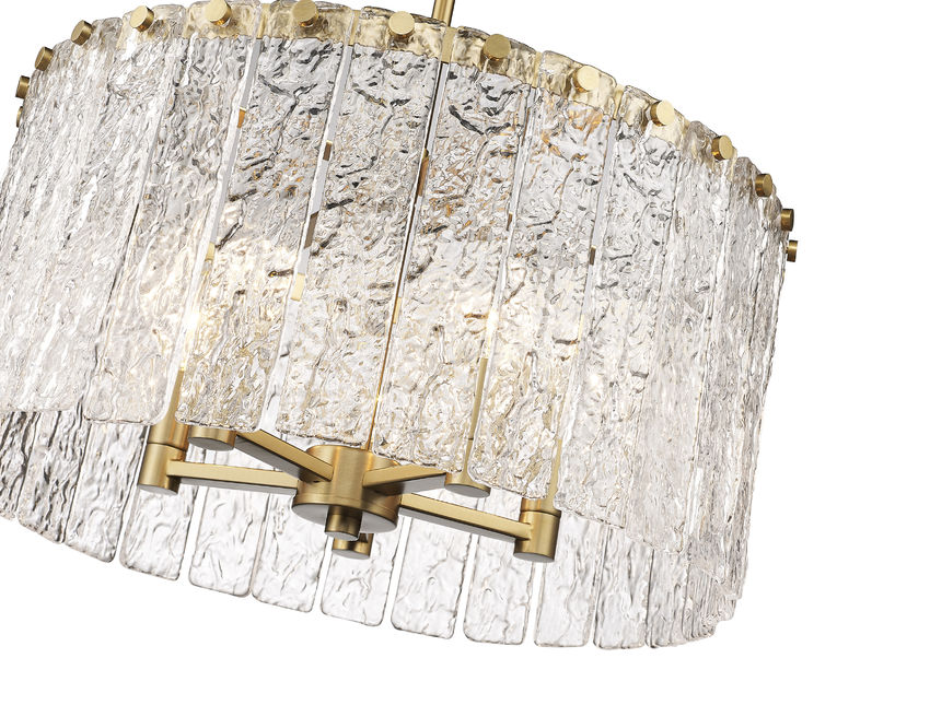 Z-Lite Glacier 19" 5-Light Modern Gold Pendant Light With Clear Glass Shade
