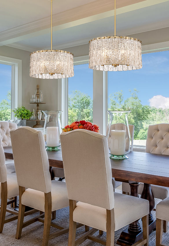 Z-Lite Glacier 19" 5-Light Modern Gold Pendant Light With Clear Glass Shade