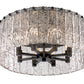 Z-Lite Glacier 21" 8-Light Matte Black Flush Mount Lighting With Clear Glass Shade