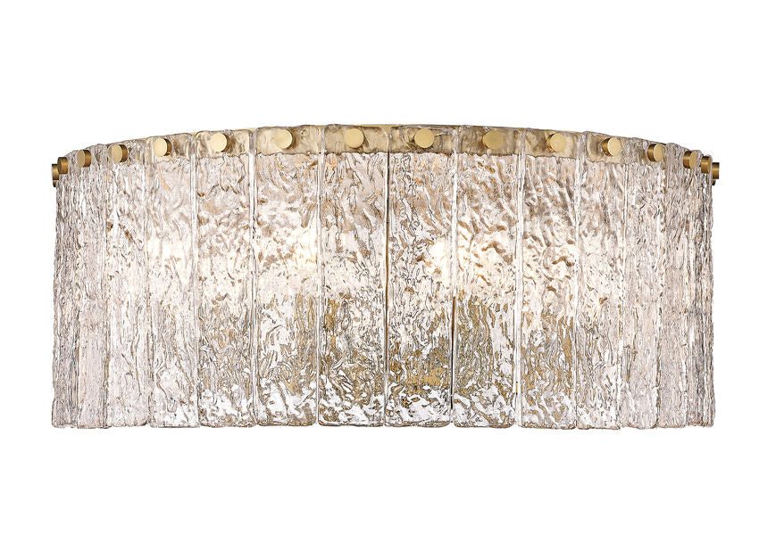 Z-Lite Glacier 21" 8-Light Modern Gold Flush Mount Lighting With Clear Glass Shade