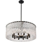 Z-Lite Glacier 27" 10-Light Matte Black Pendant Light With Clear Glass Shade