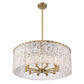 Z-Lite Glacier 27" 10-Light Modern Gold Pendant Light With Clear Glass Shade
