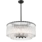 Z-Lite Glacier 28" 10-Light Matte Black Steel Clear Glass Shade Pendant Light