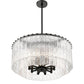 Z-Lite Glacier 28" 10-Light Matte Black Steel Clear Glass Shade Pendant Light