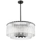 Z-Lite Glacier 28" 10-Light Matte Black Steel Clear Glass Shade Pendant Light