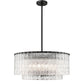 Z-Lite Glacier 28" 10-Light Matte Black Steel Clear Glass Shade Pendant Light