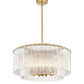 Z-Lite Glacier 28" 10-Light Modern Gold Steel Clear Glass Shade Pendant Light