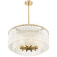Z-Lite Glacier 28" 10-Light Modern Gold Steel Clear Glass Shade Pendant Light