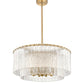 Z-Lite Glacier 28" 10-Light Modern Gold Steel Clear Glass Shade Pendant Light