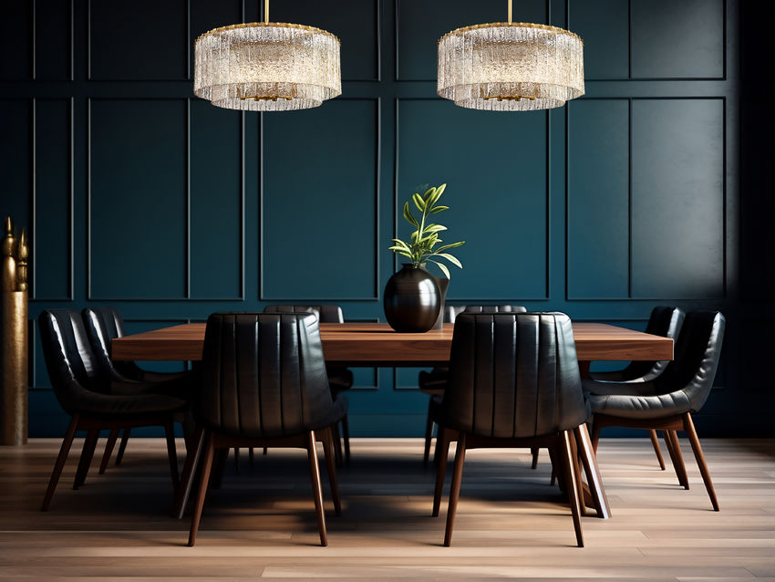 Z-Lite Glacier 28" 10-Light Modern Gold Steel Clear Glass Shade Pendant Light