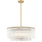 Z-Lite Glacier 28" 10-Light Modern Gold Steel Clear Glass Shade Pendant Light