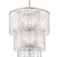 Z-Lite Glacier 28" 12-Light Modern Gold Clear Glass Shade Chandelier