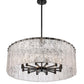 Z-Lite Glacier 33" 12-Light Matte Black Pendant Light With Clear Glass Shade