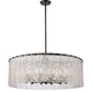Z-Lite Glacier 33" 12-Light Matte Black Pendant Light With Clear Glass Shade