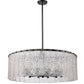 Z-Lite Glacier 33" 12-Light Matte Black Pendant Light With Clear Glass Shade