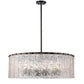 Z-Lite Glacier 33" 12-Light Matte Black Pendant Light With Clear Glass Shade