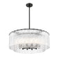 Z-Lite Glacier 33" 12-Light Matte Black Steel Clear Glass Shade Pendant Light