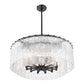 Z-Lite Glacier 33" 12-Light Matte Black Steel Clear Glass Shade Pendant Light