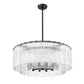 Z-Lite Glacier 33" 12-Light Matte Black Steel Clear Glass Shade Pendant Light
