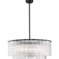 Z-Lite Glacier 33" 12-Light Matte Black Steel Clear Glass Shade Pendant Light