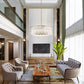 Z-Lite Glacier 33" 12-Light Modern Gold Pendant Light With Clear Glass Shade