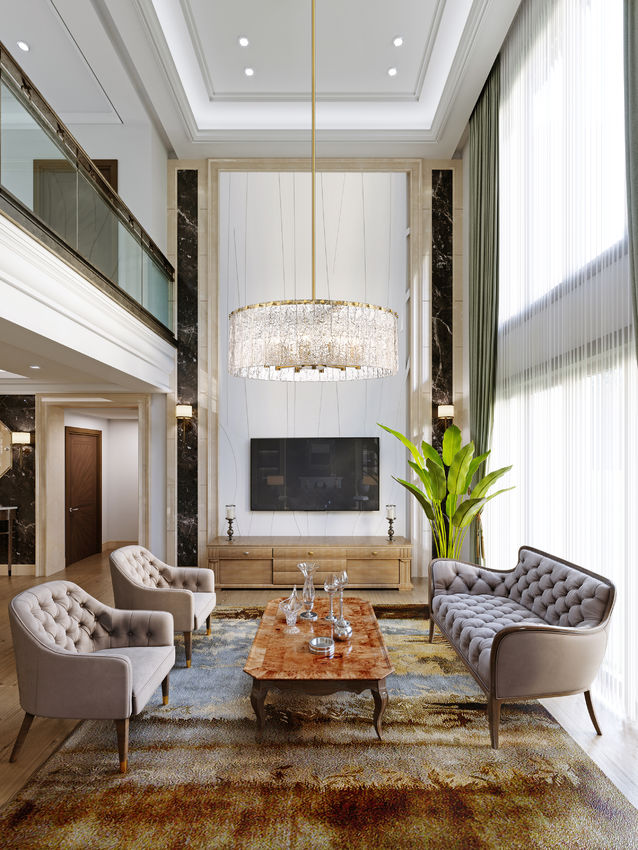Z-Lite Glacier 33" 12-Light Modern Gold Pendant Light With Clear Glass Shade