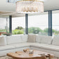 Z-Lite Glacier 33" 12-Light Modern Gold Pendant Light With Clear Glass Shade