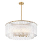 Z-Lite Glacier 33" 12-Light Modern Gold Steel Clear Glass Shade Pendant Light