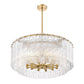 Z-Lite Glacier 33" 12-Light Modern Gold Steel Clear Glass Shade Pendant Light