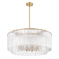 Z-Lite Glacier 33" 12-Light Modern Gold Steel Clear Glass Shade Pendant Light