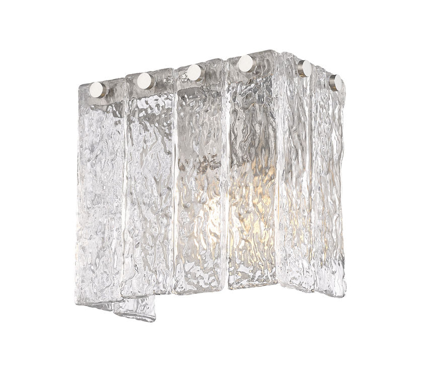 Z-Lite Glacier 8" 1-Light Brushed Nickel Clear Glass Shade Wall Sconce