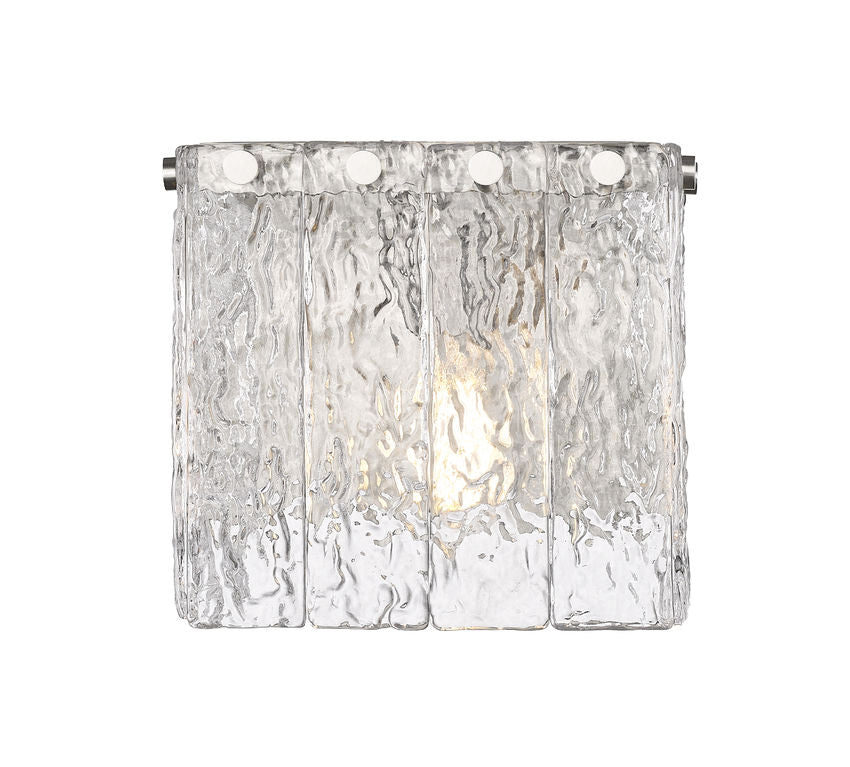 Z-Lite Glacier 8" 1-Light Brushed Nickel Clear Glass Shade Wall Sconce