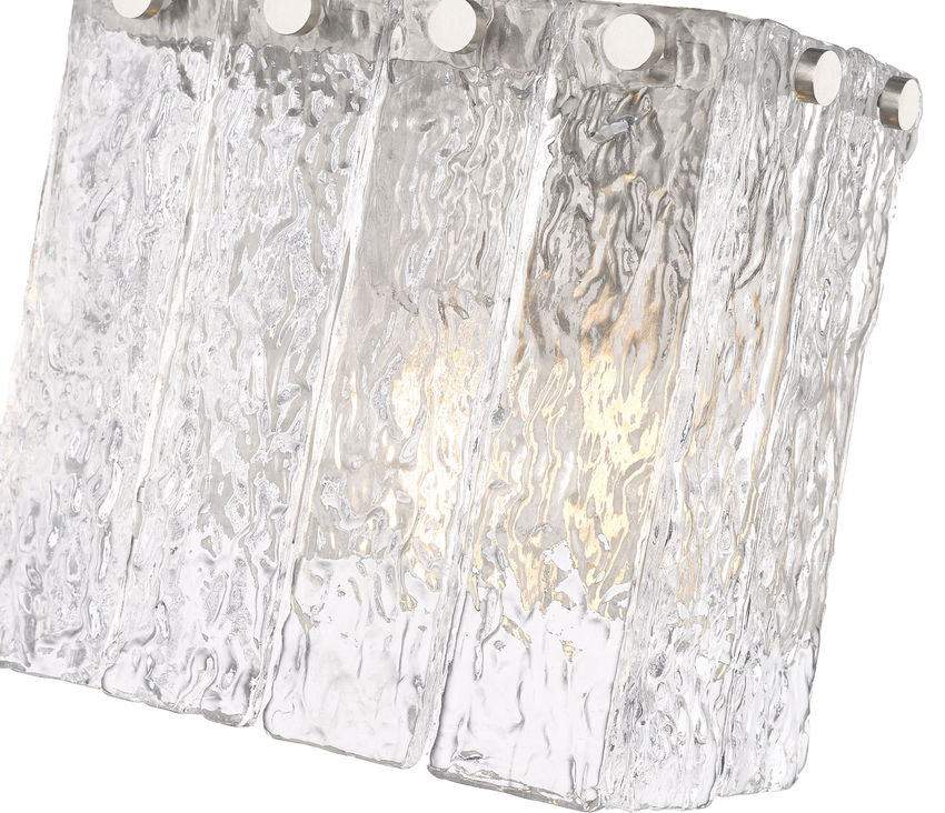 Z-Lite Glacier 8" 1-Light Brushed Nickel Clear Glass Shade Wall Sconce