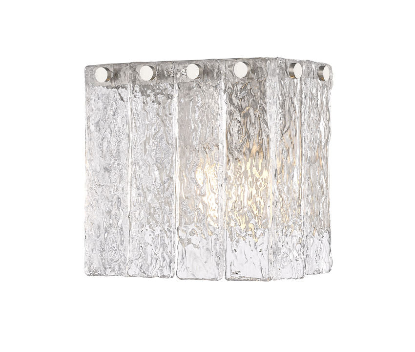 Z-Lite Glacier 8" 1-Light Brushed Nickel Clear Glass Shade Wall Sconce