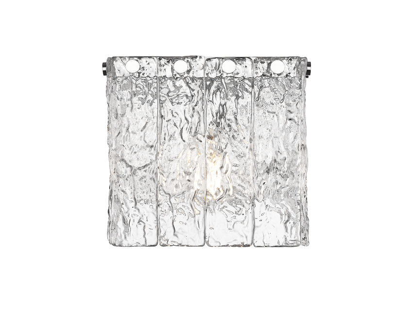 Z-Lite Glacier 8" 1-Light Chrome Clear Glass Shade Wall Sconce