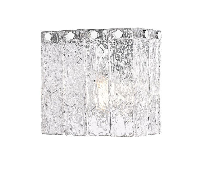 Z-Lite Glacier 8" 1-Light Chrome Clear Glass Shade Wall Sconce