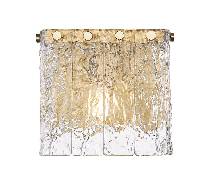 Z-Lite Glacier 8" 1-Light Modern Gold Clear Glass Shade Wall Sconce