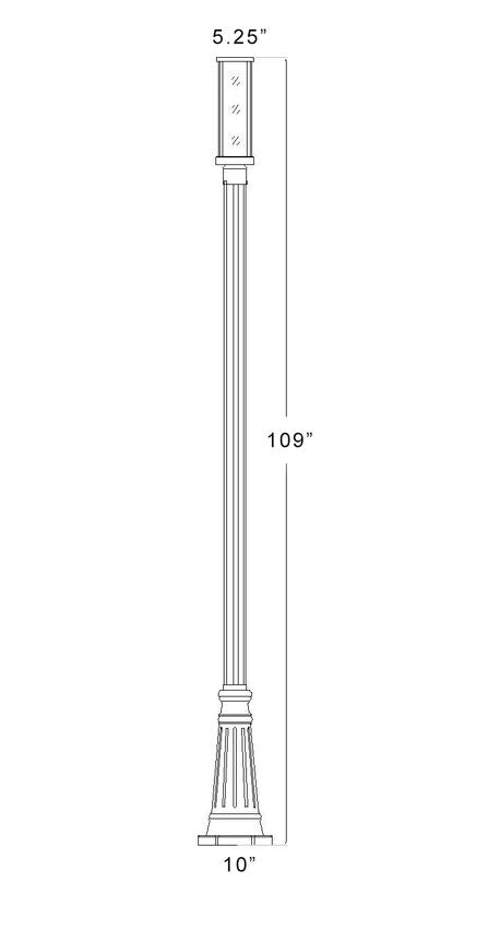 Z-Lite Glenwood 586PHMR-519P-BK 1-Light Black Aluminum Frame Clear Glass Shade Outdoor Post Mounted Fixture