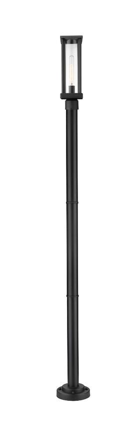 Z-Lite Glenwood 586PHMR-567P-BK 1-Light Black Aluminum Frame Clear Glass Shade Outdoor Post Mounted Fixture
